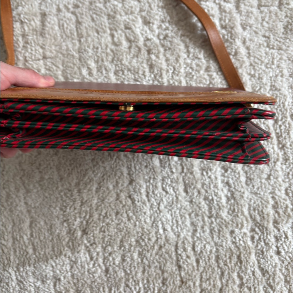 Gucci Red and green Striped Crossbody Bag 1960 vintage good condition - Picture 3 of 10